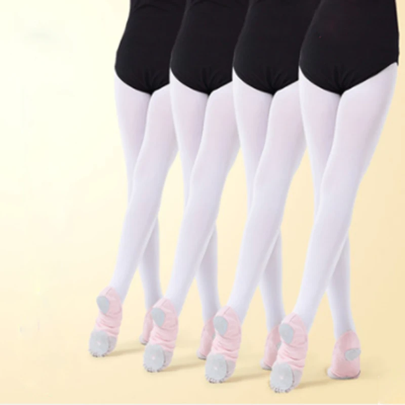 90D Girls Dance Ballet Tights Professional Ballet Stockings Woman Thicken White Dance Pantyhose Velvet Tights
