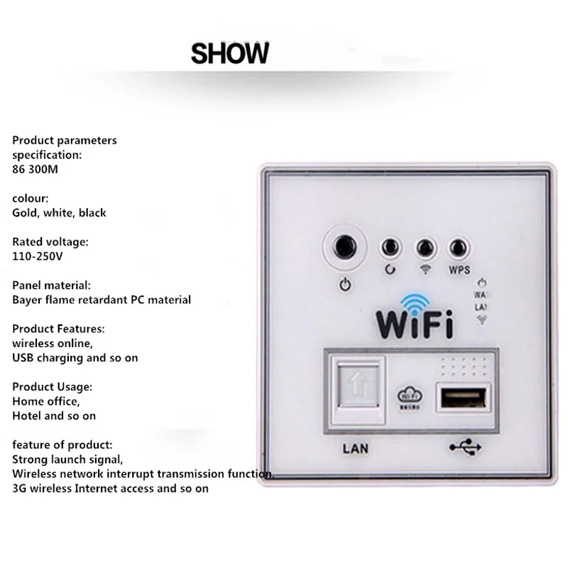 300M 86 AP панель Встроенный Настенный беспроводной Wifi маршрутизатор с USB семейный отель Универсальный