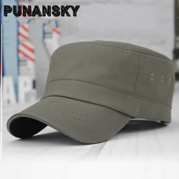 

High Quality Military Hats for Men Women Casual Sun Cotton Breathable Cap Solid Flat Top Cap Baseball Cap Cowboy Hats Fashion