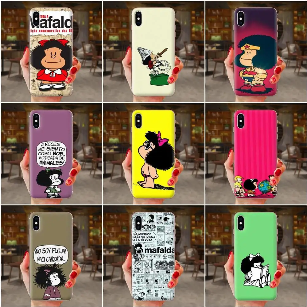 Мягкий мультяшный чехол Mafalda с рисунком для Xiaomi Redmi Note 8 8A 8T 10 K30 Motorola Moto G G2 G3 G4 G5 G6 G7