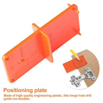 

ABS Hinge Hole Drilling Guide Locator Woodworking Tools Hole Opener Template Door Installation Jig Cabinets DIY Tool