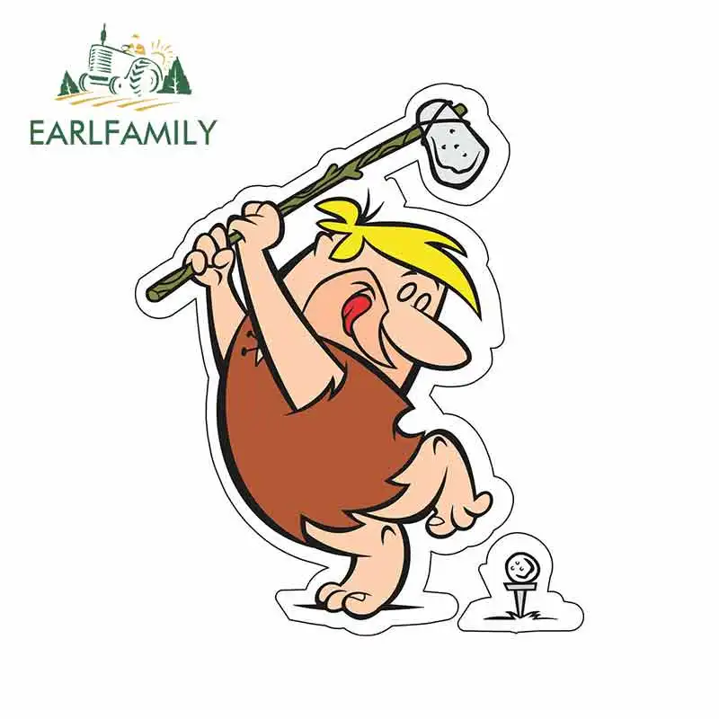 

EARLFAMILY 13cm x 10.6cm for Flintstones Barney Golf Anime Funny Car Stickers Vinyl JDM Bumper Trunk Truck Graphics Accessories