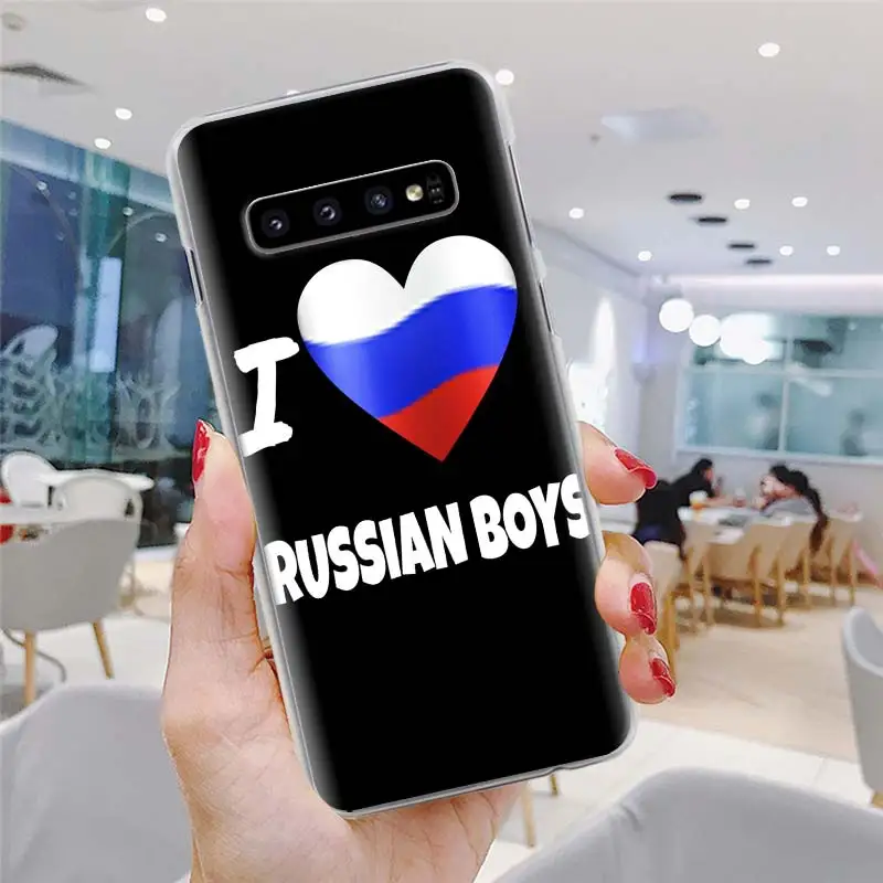 Винтажный чехол для телефона с надписью love и русским флагом для samsung Galaxy S10 S10e S8 S9 Plus Note 10 Plus 9 8 S6 S7 Edge