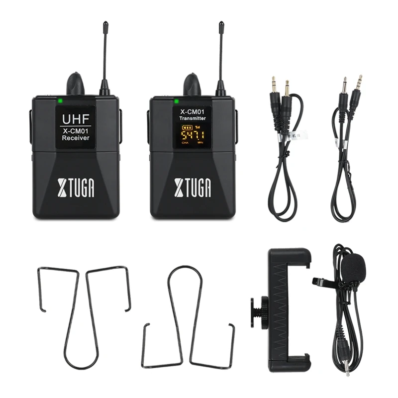 

UHF Microphone UHF Lapel Mic Wireless Lavalier Microphone for Phone Live Program Recording Interview