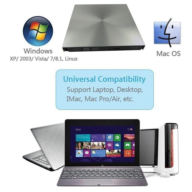 External 3D Blu Ray DVD Drive USB 3.0 BD CD DVD