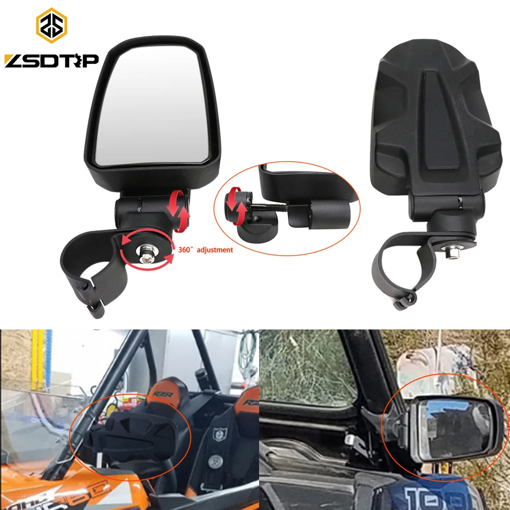 ZSDTRP универсальное UTV/ATV зеркало заднего вида большое полевое зеркало с 1,7" кронштейном для внедорожных горных велосипедов мотоциклетное зеркало