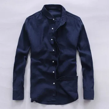 

2020 Hot sale Men's Shirts Fashion Slim fit Solid color Shirt Male Long Sleeves Casual Shirt