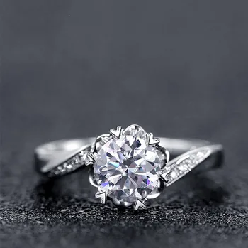 

100% 18K 750Au Gold ring Moissanite Diamond Ring Wedding ring D color VVS With national certificate