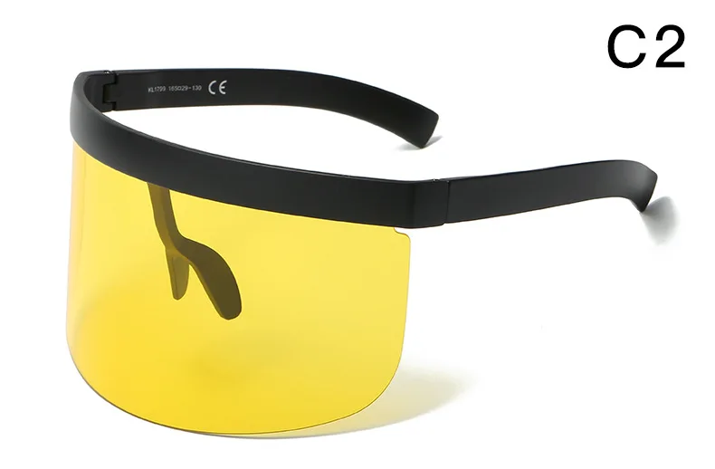 Шляпа солнцезащитные очки для женщин, охватывающих ее уход за кожей лица против подглядывания негабаритных Сиамские линзы 1799 защита от солнца очки с УФ-защитой хорошего качества - Цвет линз: C2