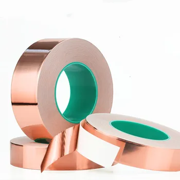 

25m Double Sided Conductive Copper Foil Sticky Tape High Temperature Electronic Product Shielding Adhesive Tape 5mm 10mm 15mm