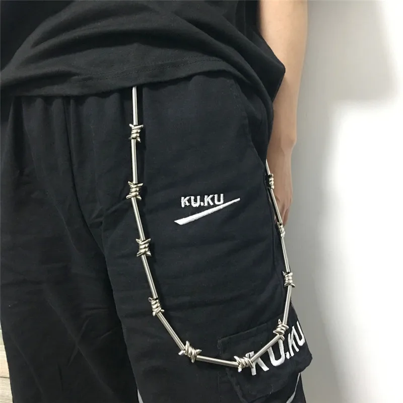 New Handmade Harajuku Gothic Metal Wind Bamboo Necklace Unisex Punk Pants Chain Wallet Chain Japanese Street Rock Style