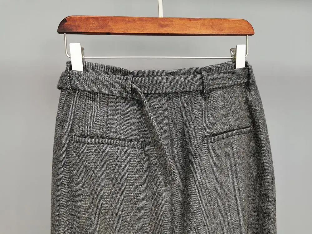 winner new women fashion wool pants trouse female casual long pants with belts ddxgz3