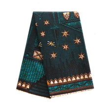 Принт со звездами, африканская настоящая голландская восковая Ткань для шитья платья, новинка, 6 ярдов из Анкары и Нигерии, полностью хлопковая настоящая восковая ткань 348