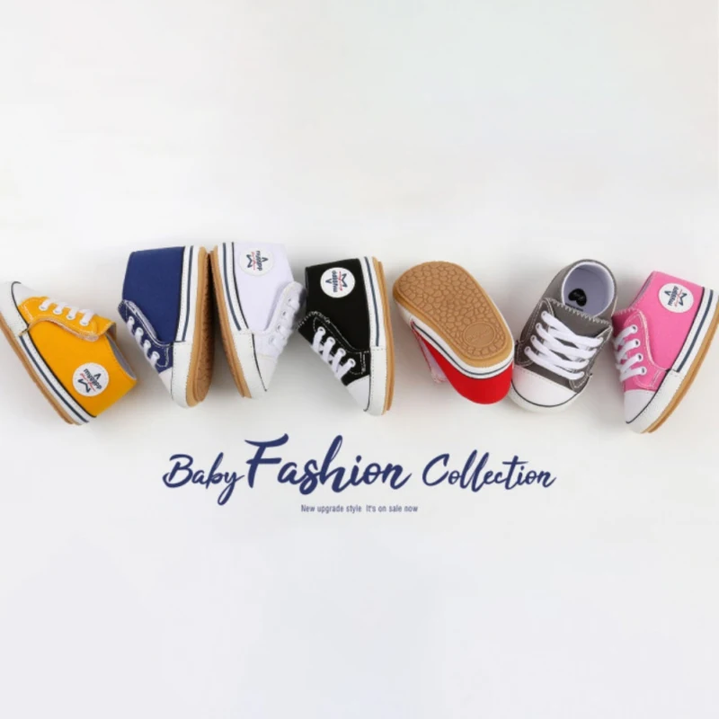 

Cute Fashion Baby Boy Girl Canvas Shoes Casual Solid Sneaker Anti-Slip Soft Sole Newborn Infant First Walkers Toddler Shoe 0-18M