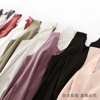 

2020 Summer New 60s Round Neck Modale Slim Seamless Women smooth comfortable vest Top Cut Casual Large Bottom M L XL XXL XXXL