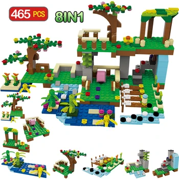 

465PCS 8 IN 1 My World Playground Building Blocks Figures stacking Bricks Enlightenment Toys For Children