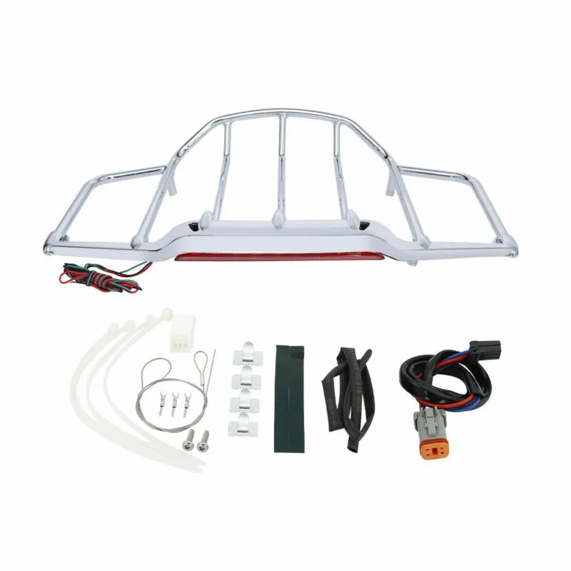 Motorcycle LED Light Pack Trunk Luggage Rack For Harley Tour Pak Road King Glide Touring Electra Street Glide 93-13 Air Wing motorcycle luggage rack