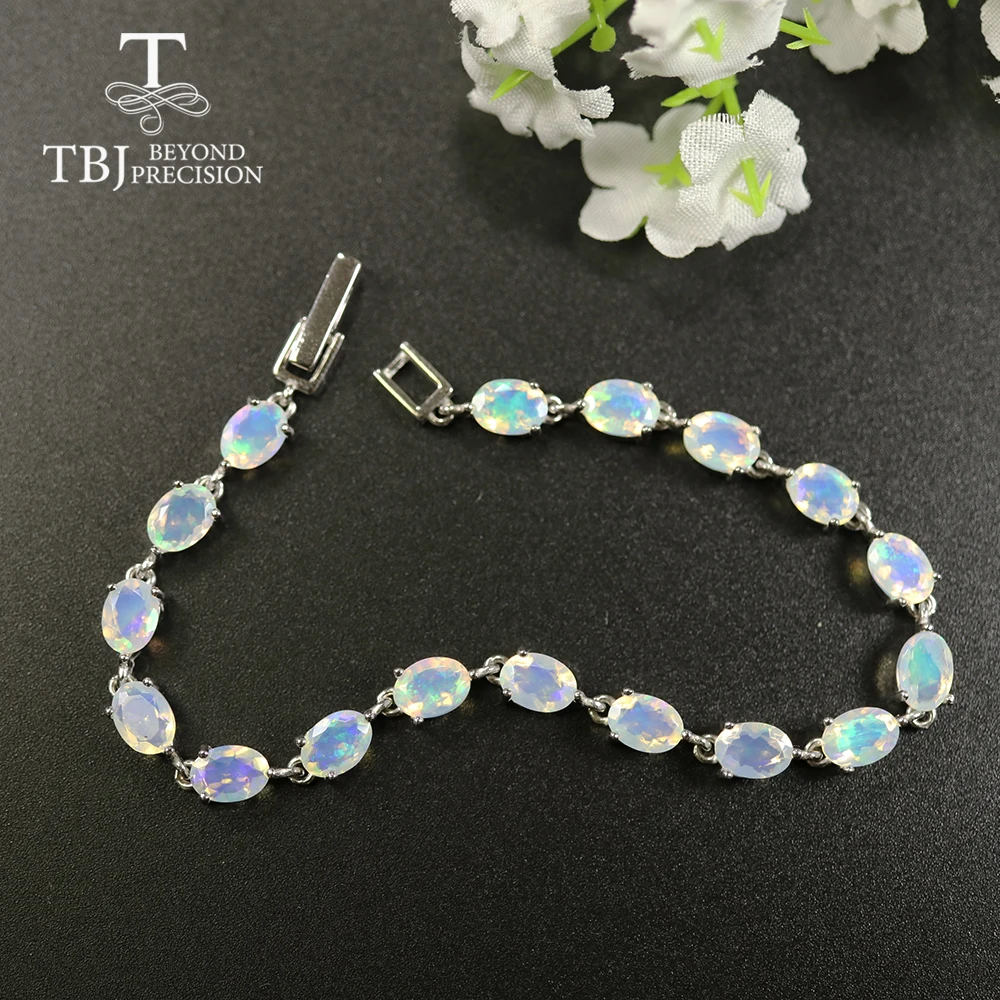 opal bracelet 9 ct натуральный опаловый браслет, хорошее качество, огненный опал, Эфиопский драгоценный камень, серебро 925 пробы, хорошее ювелирное изделие для женщин, лучший подарок tbj - Цвет камня: opal bracelet