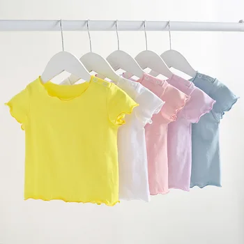 

Baby T Shirt Fashion 2020 Summer Short Sleeve Solid Newborn Baby Boy Girl Tee Shirt Toddler Infant Clothes Beautiful Tops 3-24M