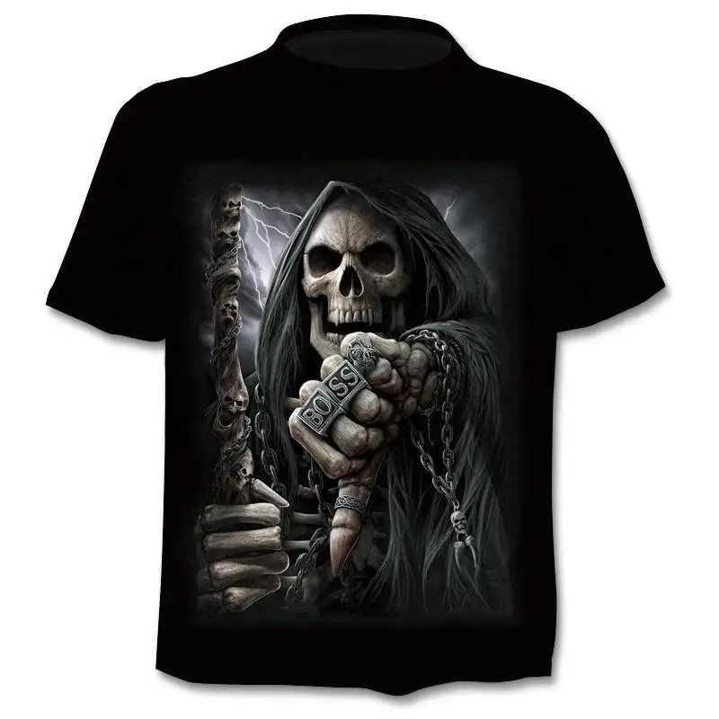 H5052c62bb9e74b49a8a12571ab05393cx - Fake Jacket Skull Print T-Shirt