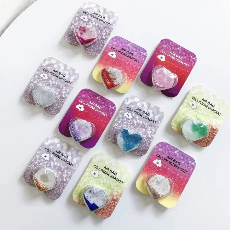 Универсальный держатель для телефона Love Heart Блестящий жидкий зыбучий песок кольцо подставка подарок держатель для пальца Милая расширяющаяся подставка держатель