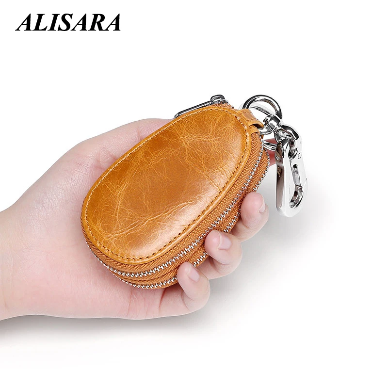 

Car Key wallet leather for women Macaron brown Key case soft skin Key bag Japanese Korean popular styles First layer cowhide