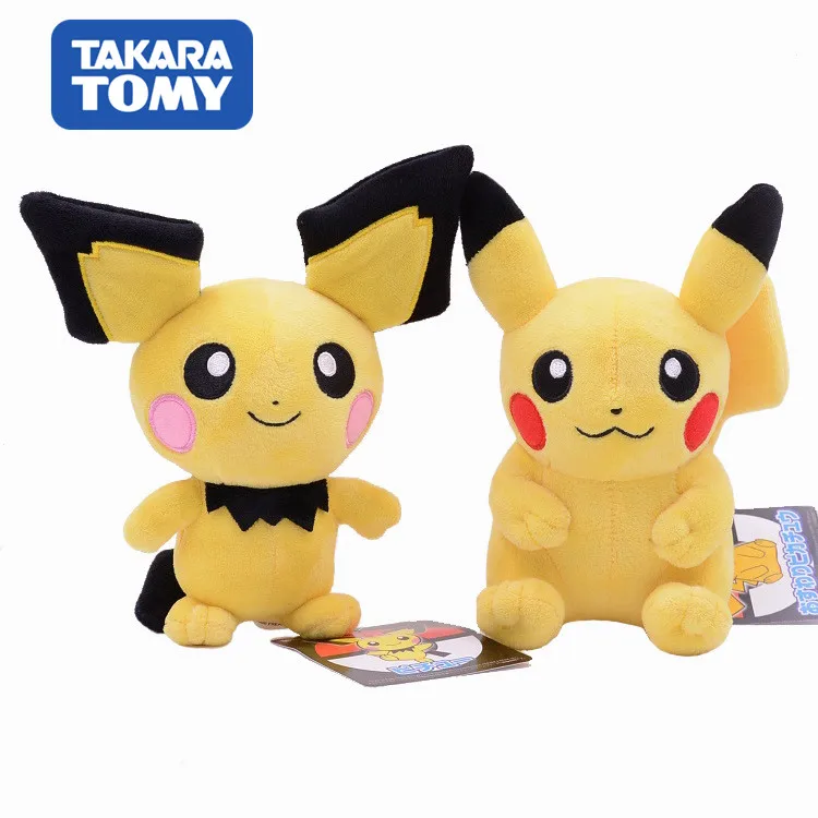 20 см Takara Tomy Pokemon Pichu плюшевые милые Пикачу Подростковая версия развивающая