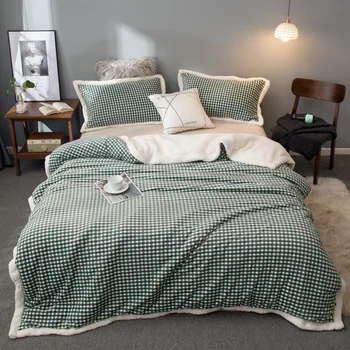 

Four Seasons Universal Blanket Super Soft Warm Single Double Bedspread Blankets For Bed Sofa Plaid Stripe Flannel Throw Blanket