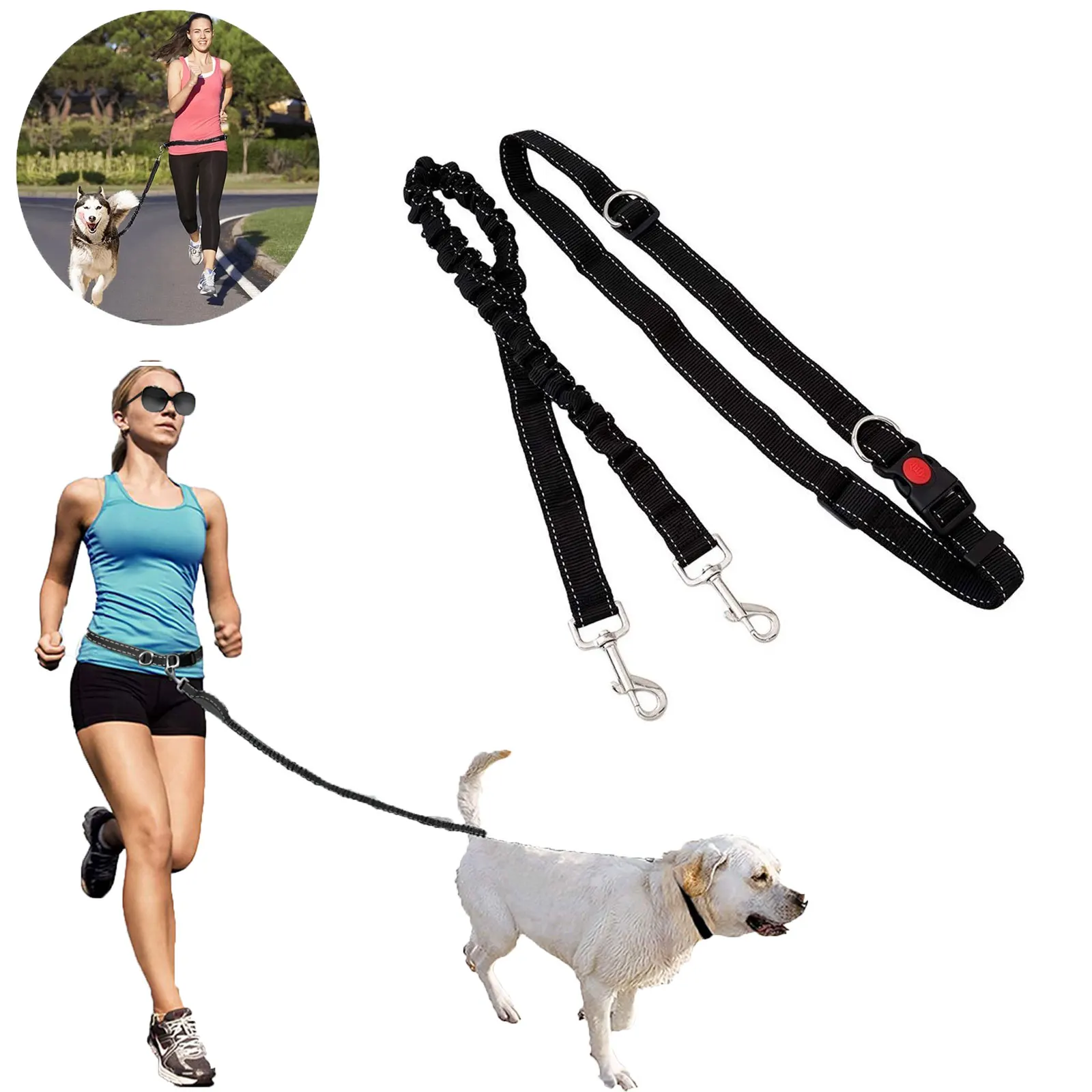 Running Dog Leash reflect light Nylon Hand Freely Dogs Harness Collar