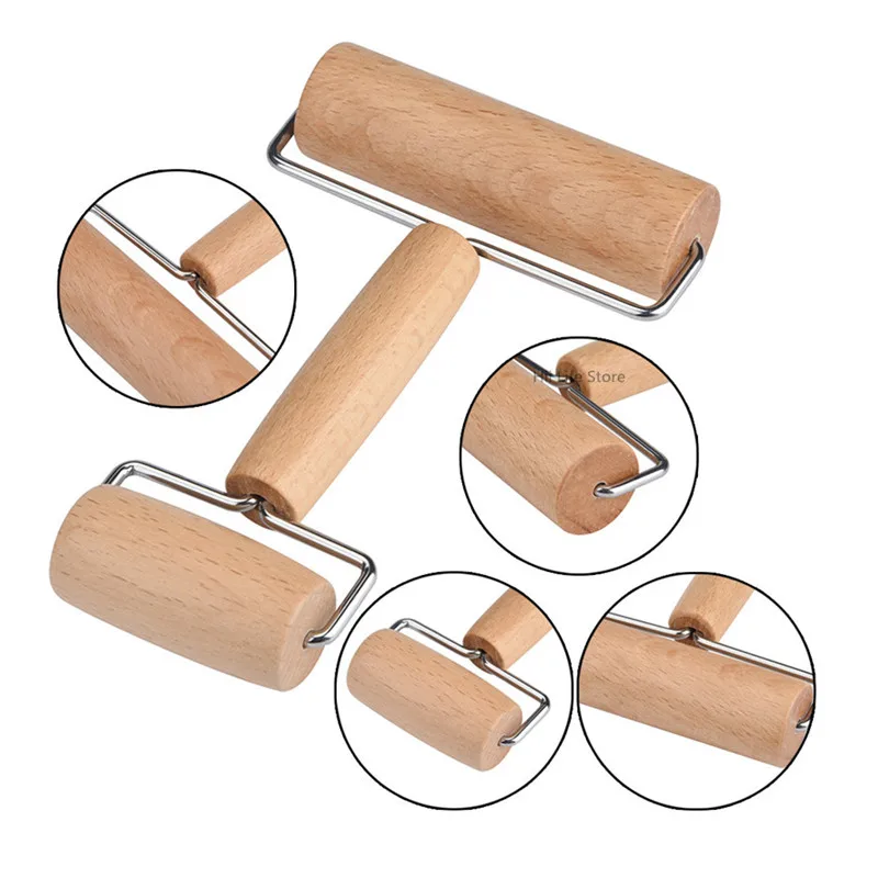 Double-headed Polymer Clay Roller Wooden Handle Rolling Pottery Ceramic  Tools for Crafting Clay Texture Press