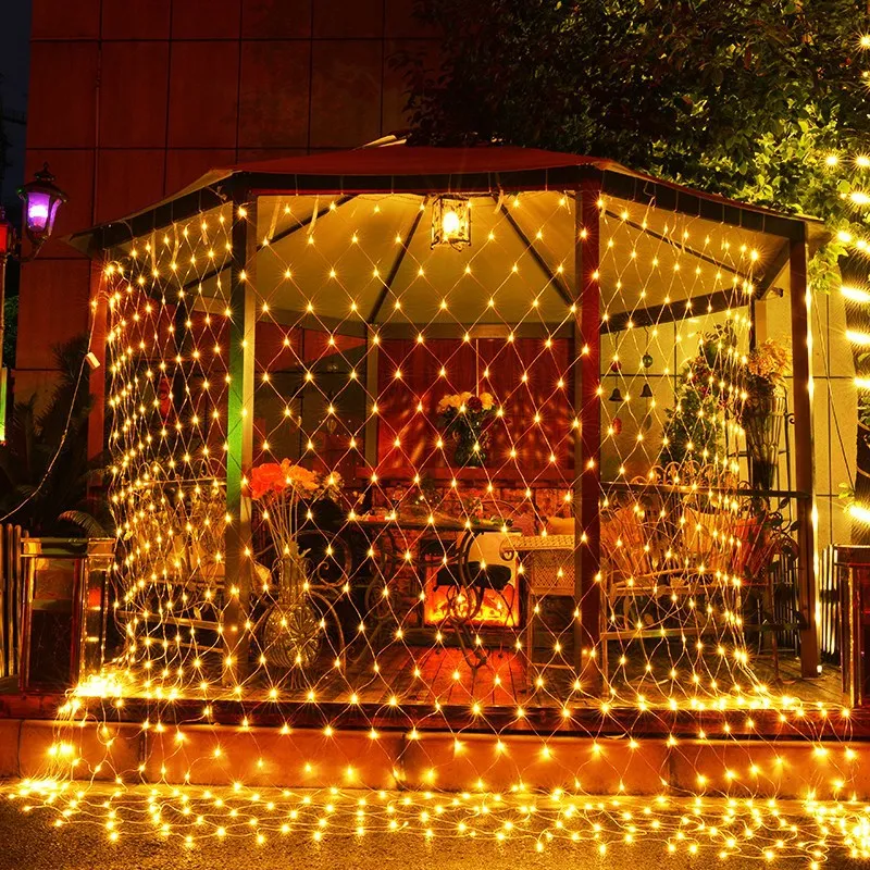 

1.5x1.5M 2x2M 3x2M LED Net Mesh Fairy String Lights Window Curtain Christmas Garland Outdoor For Wedding Garden New Year Decor