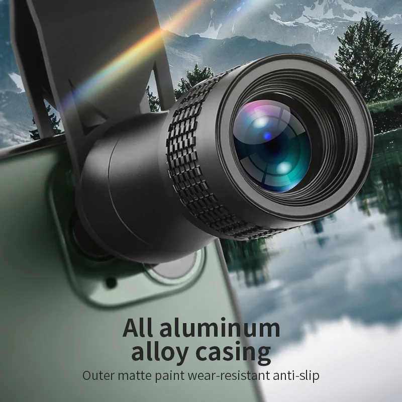 KUULAA Universal 14X Monocular Zoom HD Optical Cell Phone Lens Observing Survey telephoto lens for iPhone 11 Pro Smartphone