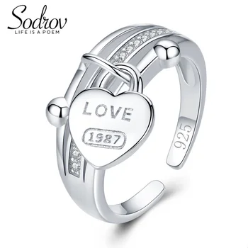 

SODROV 925 Sterling Silver Engagement Heart Ring For Women Valentine's Gift Fine Wedding Jewelry R042