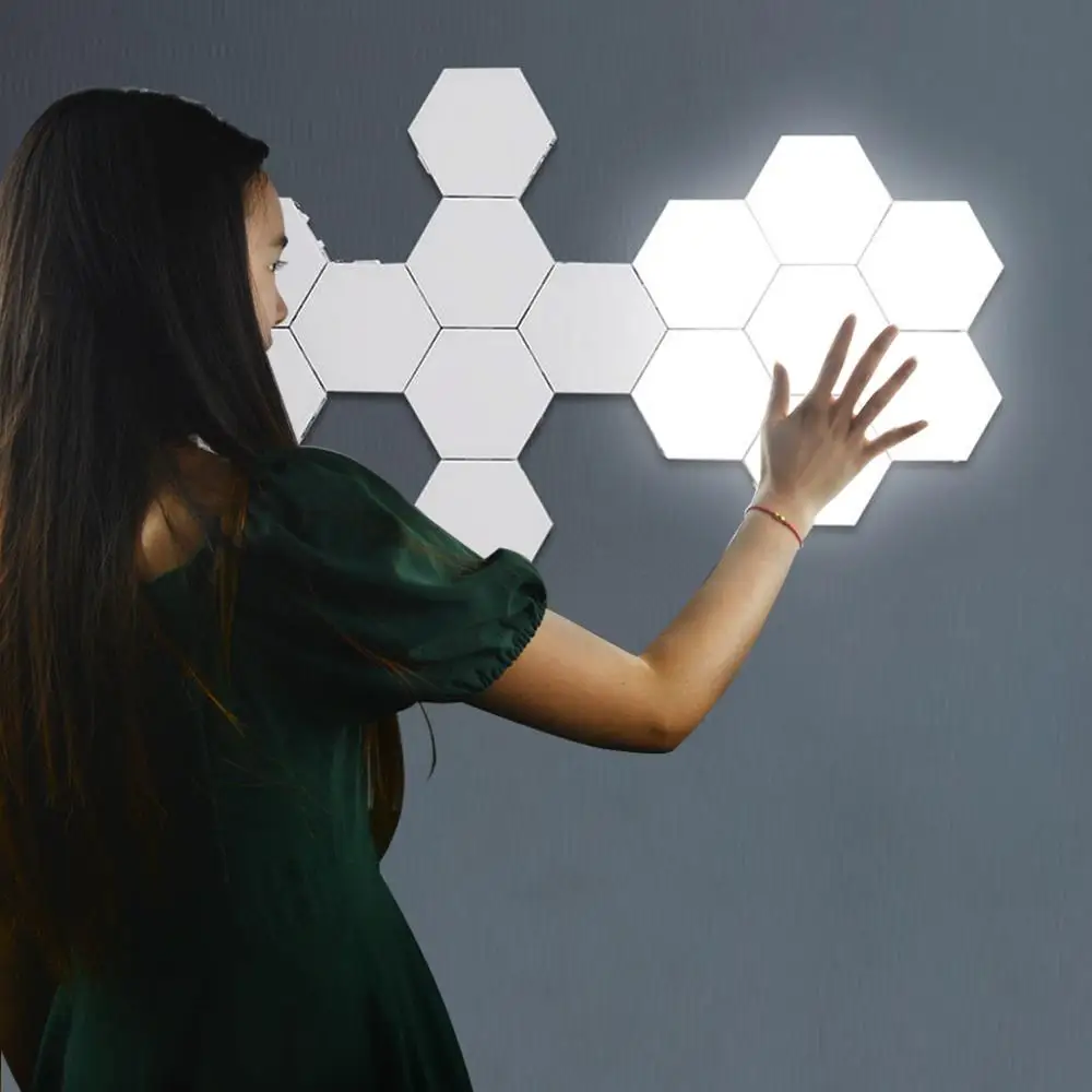kuantum isik helios dokunmatik lamba petek led duvar lambalari modern ev dekorasyon duvar lambasi ac110 220v dc 12v aplike murale led indoor wall lamps aliexpress