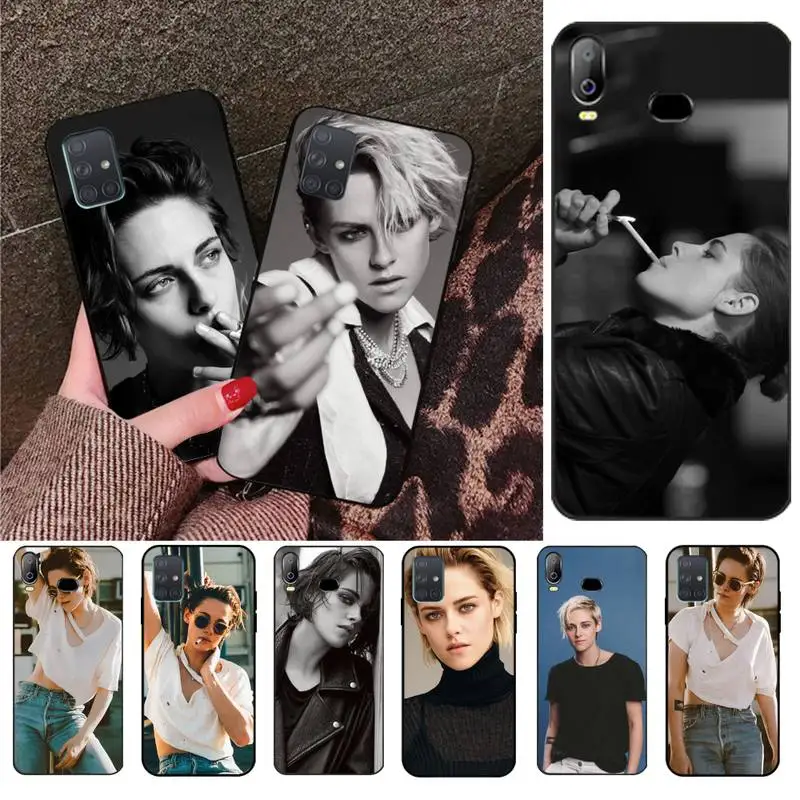 YJZFDYRM Кристен Стюарт курение мВ черный чехол для телефона Samsung Galaxy A21S A01 A11 A31 A81 A10 A20
