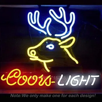

COORS LIGHT BEER Deer Wapiti Neon Light Signs Glass tube neon lamp For room Bedroom Decor Beer bar signs wall lights party