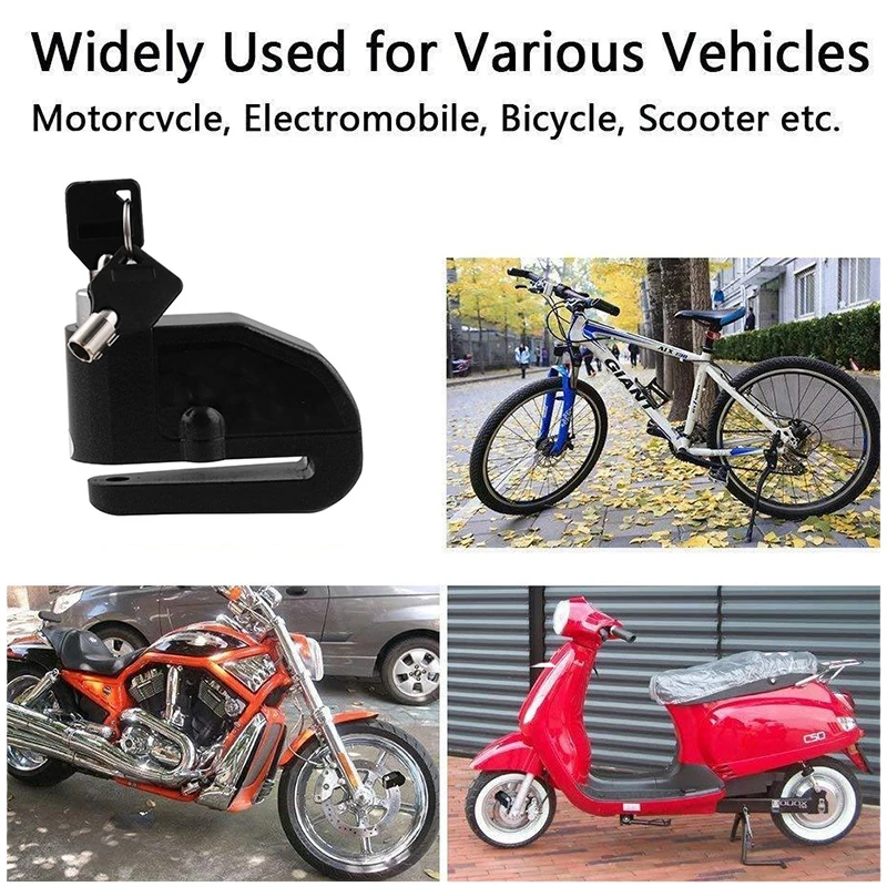 Portable with 2 Keys Safety Lock Anti-theft for Motorcycle Scooter Electrombile