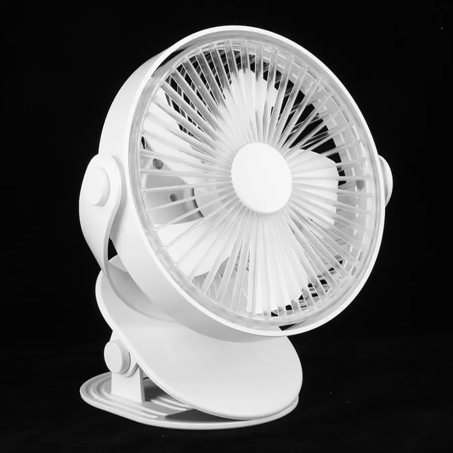 

5 Speed Mini USB Desktop Fan Portable Air Cooling Fan 360 Rotation Adjustable Angle Clip Fan with LED Light for Summer Home