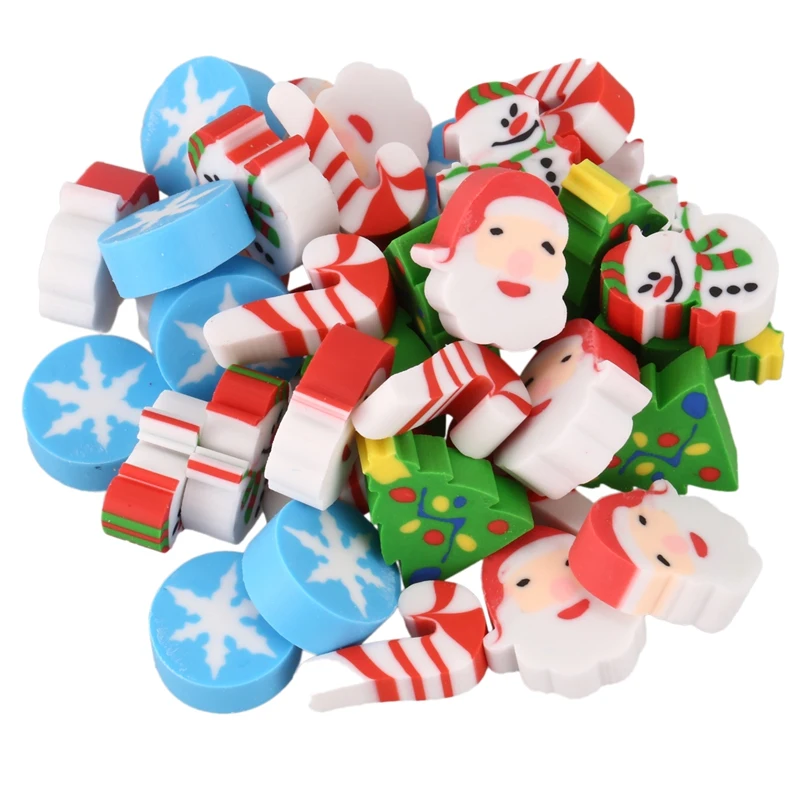 

35 x Eraser Christmas Santa Claus Christmas Tree Snowflake Christmas Advent Calendar Gift