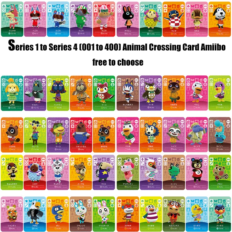 

Series 1 to Series 4 (001 to 400) free to choose Amiibo locks nfc Card Work for NS Games
