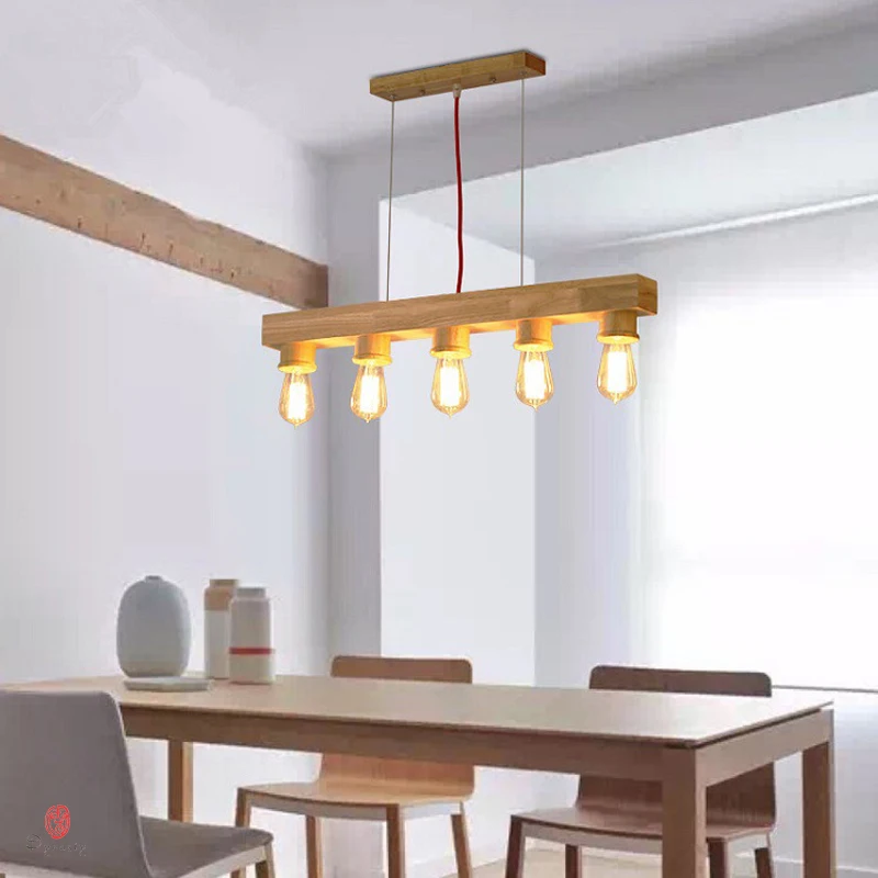 

Модный деревянный подвесной светильник, дизайнерский подвесной светильник в стиле кантри, лампа для столовой, E27, держатель светильник осветительный прибор