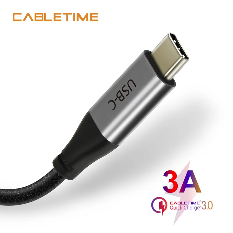 

CABLETIME USB Type C Cable Sync and Fast Charger 3A for Huawei mate 20 P30 Pro Xiaomi mi 6 8 9 Tablet Macbook N219
