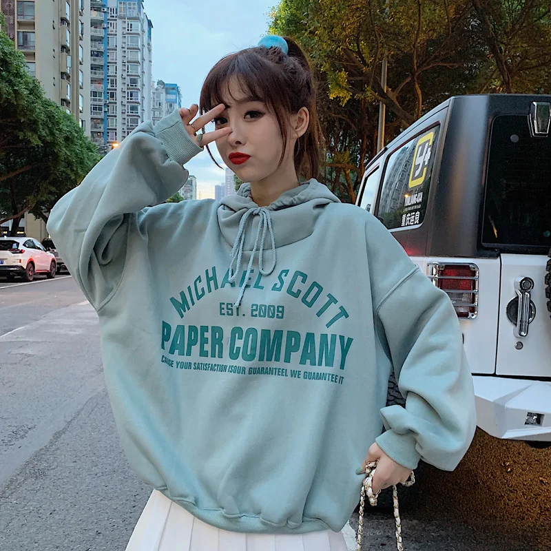Sudadera Mujer осень зима женские Теплые Толстовки корейский Ulzzang Harajuku флис толстые толстовки с капюшоном женские свободные пальто