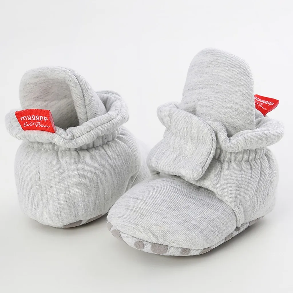 Обувь с бантом-бабочкой для маленьких мальчиков и девочек; детская обувь для малышей; теплые хлопковые ботинки для новорожденных;