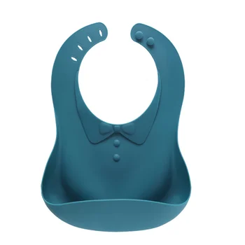 

1pc Silicone Baby Bib Waterproof Meal Bib Stereoscopic Baby Eatting Clothes Saliva Towel Eating Apron (Navy)