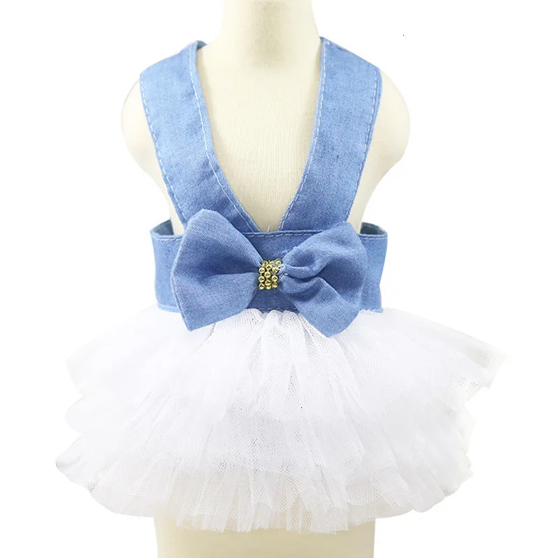 jean white dog dress