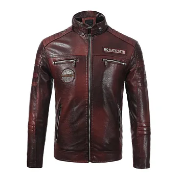 

2019 New Men's Autumn And Winter Men High Quality Fashion Coat Leather Jacket Motorcycle Style Male Business Casual Jackets