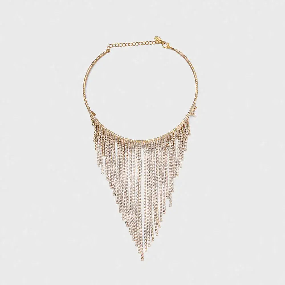 Flatfoosie модное ожерелье-чокер с кисточкой и кристаллами для женщин богемное очаровательное массивное ожерелье с подвеской ювелирное изделие подарок - Окраска металла: 129