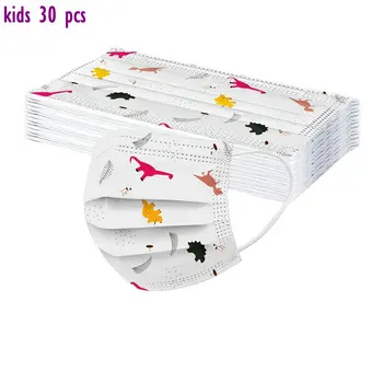 

30PCS Children Print Non-woven Disposable Face Mask Activated Carbon 3Ply Ear Loop Anti-PM2.5 masque enfant Mask mascarilla