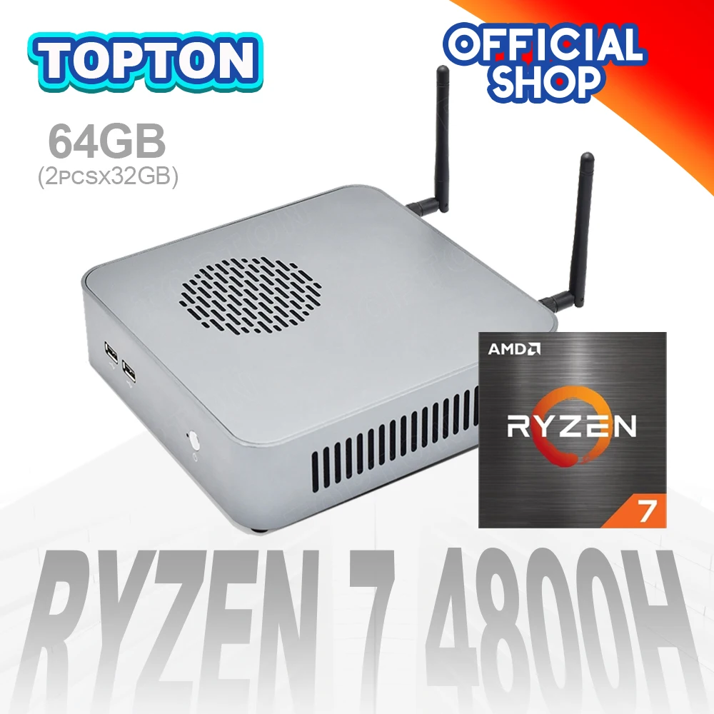 Caliente Mini PC Ryzen 7 4800H 8 Core 16 hilos Nuc computadora de juegos M.2 PCIE gráficos Radeon HTPC 3*4K HDMI2.0 DP tipo-C WiFi6 BT5.1